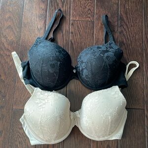 Body by Victoria lined perfect coverage, lace bra x2